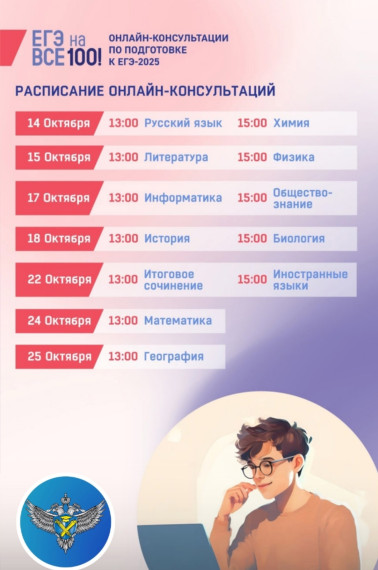 Рособрнадзор запускает онлайн-консультации «На все 100!» для подготовки к ЕГЭ-2025!.