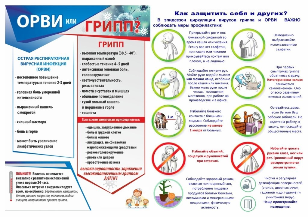 О мерах профилактики гриппа и ОРВИ.